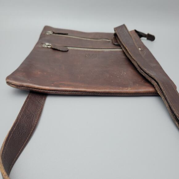 I Malatesta Leather Brown Crossbody Shoulder Bag Made in Italy - Picture 4 of 14